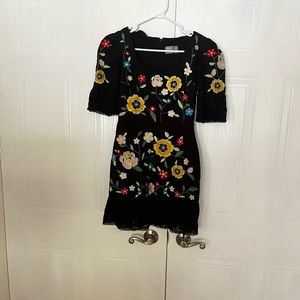 asos mini dress with flower details